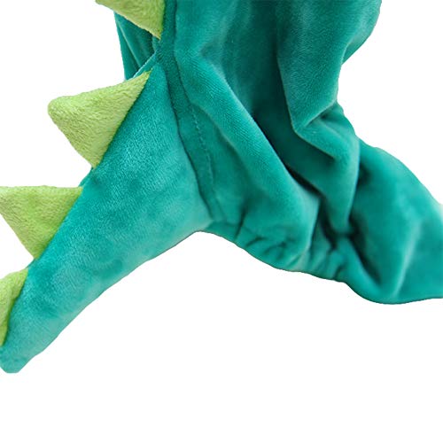 Seis Dog Dinosaur Suit Halloween Costume Pet Dino Hoodie For Small And Medium Dogs Winter Warm Clothing (S（Back 11.5“）, Green) #TOP3