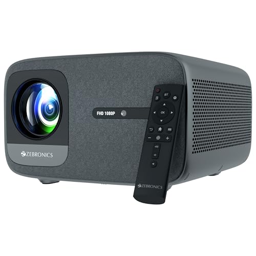 ZEBRONICS PIXAPLAY 59, Smart Projector, 1080p, 20000 Lumens, 200" Screen Size, Auto [ Focus | Keystone | Obstacle Detection | Screenfit ], BT v5.0, WiFi, HDMI-ARC, Type C DP, APP Support, Miracast view 1