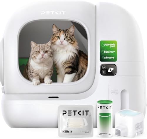 PETKIT PUROBOT MAX 3 Arenero Gatos Autolimpiable, Entrada Mayor, Eliminación Múltiple de Olores, Arenero Autolimpiable para Gatos, Anti-Fugas, xSecure/Control de APP/76L, para Varios Gatos