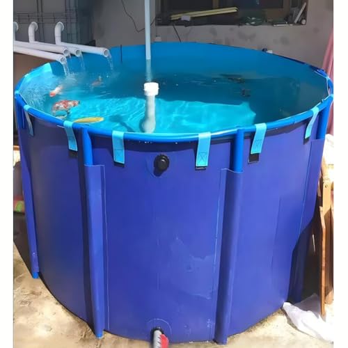 Estanque temporal de PVC para peces grande redondo para piscina al aire libre, lona gruesa de 2500 L de capacidad, ideal para carpas koi y uso en jardín, lavabo impermeable multifuncional