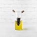 Twine Living 2-In-1 Oil and Vinegar Cruet Bottle with Cork Stoppers, Olive Oil and Balsamic Vinegar Dispenser, Hand Blown Glass, Pack of 1