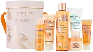 Sanctuary Spa Gift Set, Special Occasion Hamper With Shower Gel, Body Scrub, Body Butter, Bubble Bath, Hand Cream and Foot Cream, Gift For Women, Birthday, Vegan and Cruelty Free