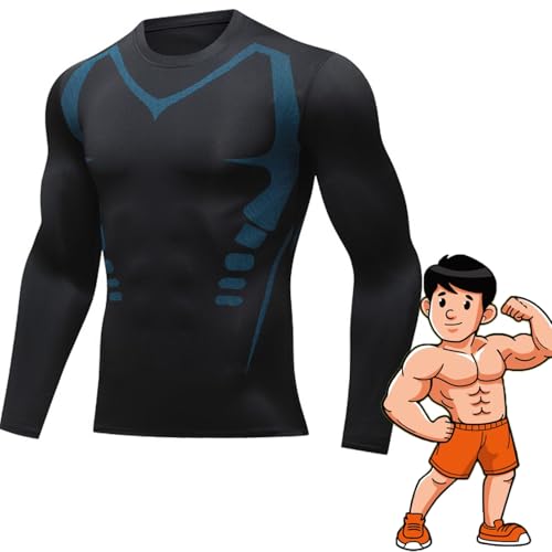 Cozy Breezy Shapewear Men,Men's Compression Shirt Tank Top WorkoutVest Abdomen Slim Body Shaper (Black-A,Large)