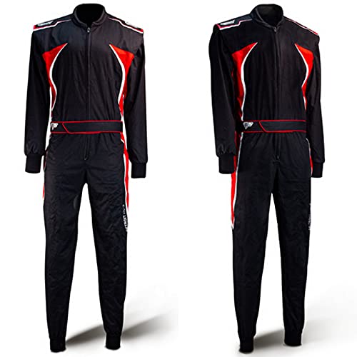 Speed Kart Overall 3-farbig - Kartoverall Detroit HS-3 schwarz weiß rot (L)