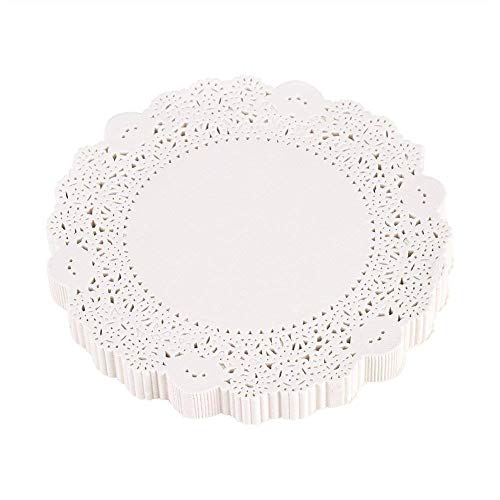 180PCS centrini Scavato vintage Lace centrini di carta torta imballaggio Pads wedding decorazione della tavola Set di 180 multi size, 8.5inch