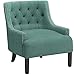 Homelegance Accent Chair, Chenille Upholstered Armchair, Sloped Arms, Button Tufted Cushion Back, Nailhead Trim, Solid Wood Legs, Single Sofa Chair for Living Room, Office, Bedroom, Teal