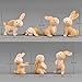 7 Pcs Rabbit Figures for Kids, Animal Toys Set Cake Toppers, Rabbit Fairy Garden Miniature Figurines Collection Playset for Christmas Birthday Gift Desk Decorations