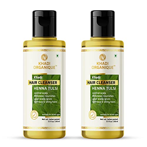 Image of Khadi Organique Henna Tulsi Hair Shampoo /Cleanser Pack Of 2