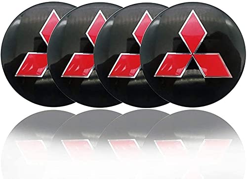 4 PièCes Capuchon De Centre De Roue pour Mitsubishi ASX Lancer L200 Pajero Outlander Eclipse Galant 56mm, Cache-Moyeu De Centre DéCoration Autocollants Avec Logo, Voiture ExtéRieurs Accessoires Cover