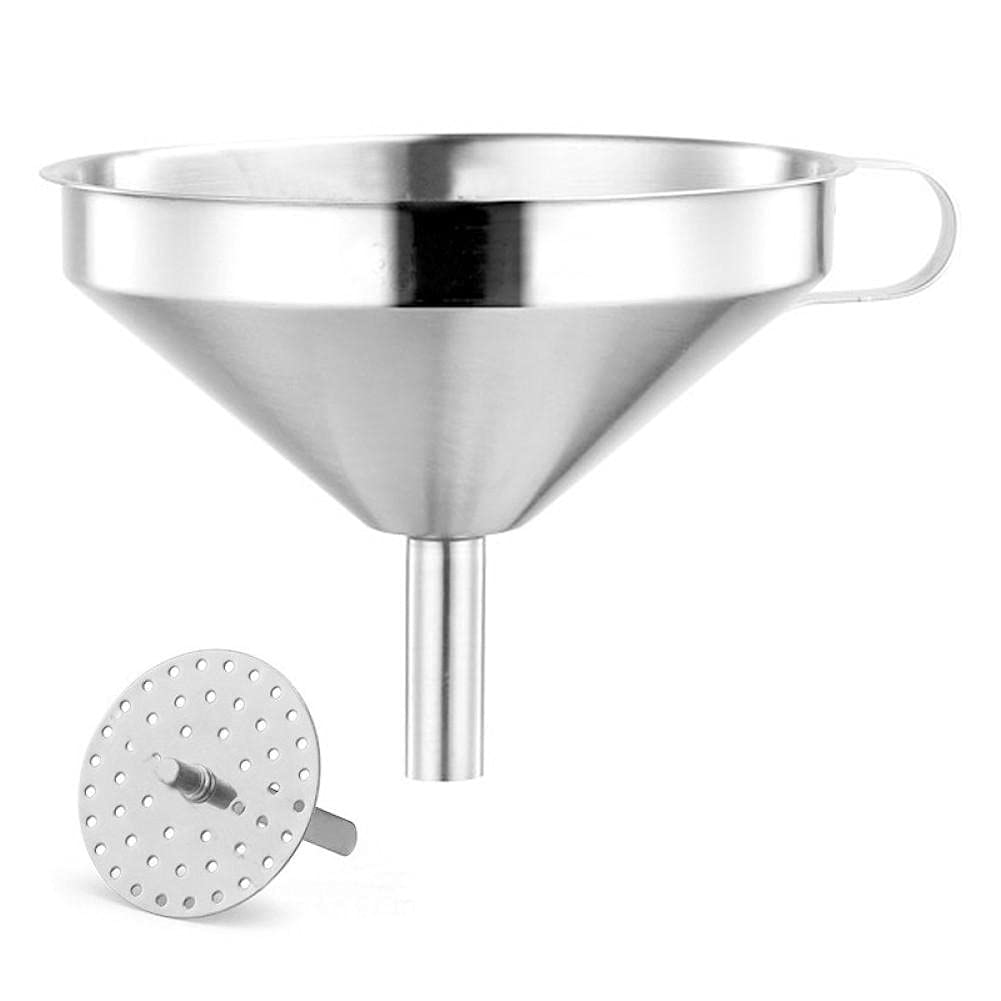 Stainless Steel Funnel Detachable Strainer Funnels Bar Wine Flask Oils Liquid Fluid Funnel Filter for Home Kitchen Tools