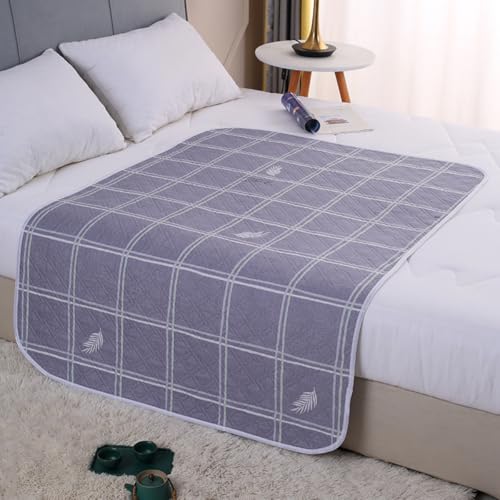 Hearda Empapadores Cama Adultos Lavables, Protector de Cama Súper Absorbentes Impermeable, Salvacamas de Cuadros Reutilizables para Incontinencia, Niños, Adultos Mayores (Gris Simple,115x200cm)