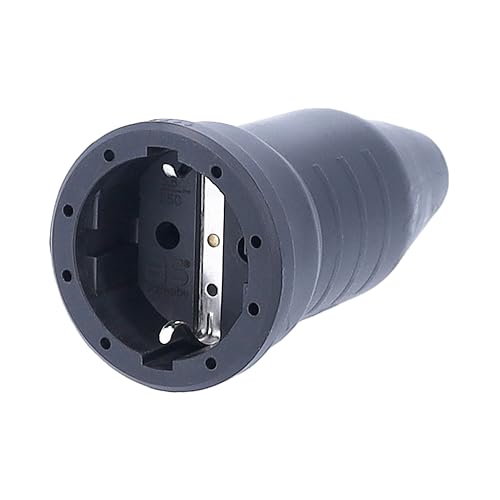 as - Schwabe Gummikupplung 230 V / 16 A Schutzkontaktkupplung Leitungen bis max. 1 5mm - IP20 Made in Germany Schwarz 60416