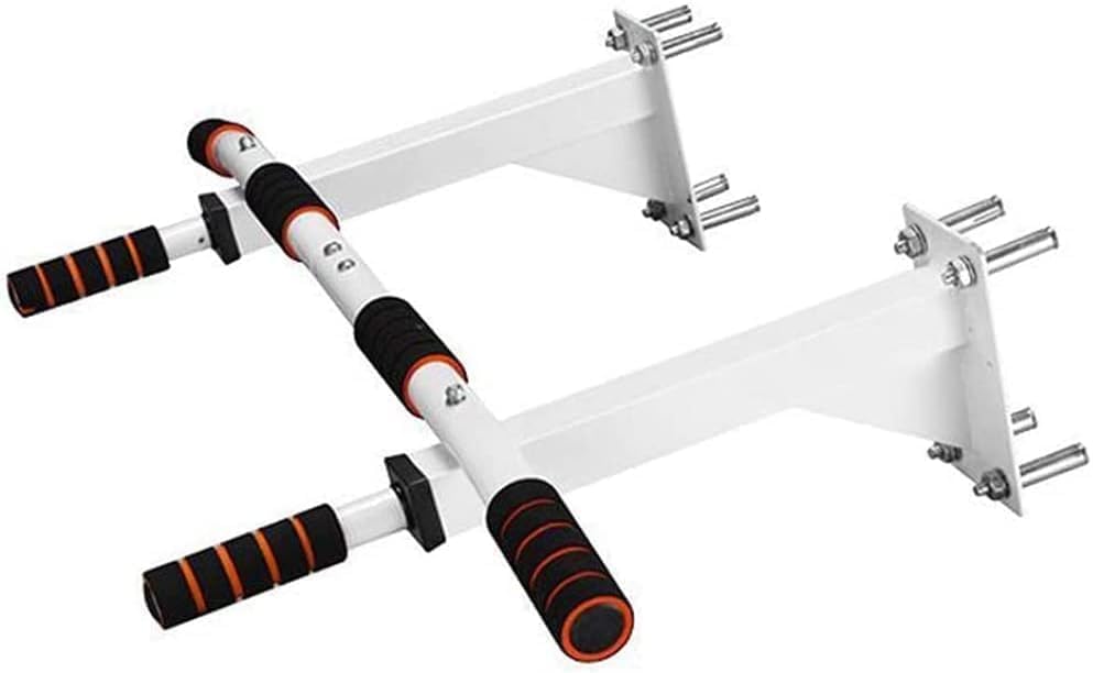 Wall Mount Pull Up Bar Chin-up Body-building Exercise Fitness Gym Home with 6 Foam Handles Ultimate Body Press Wall Mounted Cross Fit Training for ultimate fitness (330 lb, WHITE)