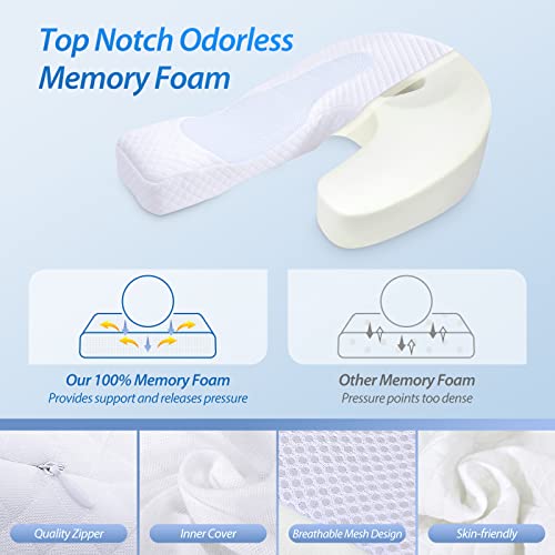 Homca Pillow For Side Sleeper Body Pillow For Adults Memory Foam Pillow With U-Shaped Contoured Support For Neck, Back, And Shoulder Pain Relief With Removable Washable Cover ( Upgraded Version ) #TOP5