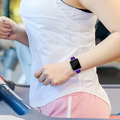 Image of Thin Slim Band Compatible with Apple Watch 38mm 40mm 41mm 42mm 44mm 45mm 46mm 49mm, Replacement Silicone Sport Strap for iWatch Series 11 /10 /9 /8 /7 /6 /5 /4 /3 /2 /1 Ultra SE Women Men, Purple