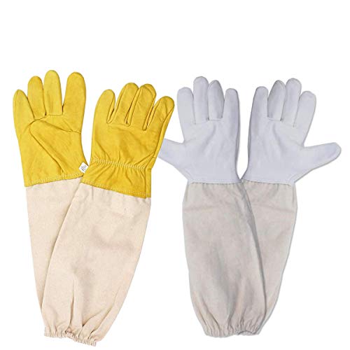 dancepandas Imkerhandschuhe 2 Paar Bienenzucht Handschuhe Ziegenleder Schutzhandschuhe Bienenzucht Beekeeping Gloves für…