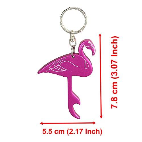 Swatom Pink Flamingo Bottle Opener Keychain Beer Openers Key Ring Accessories For Gift Wedding Party #TOP2