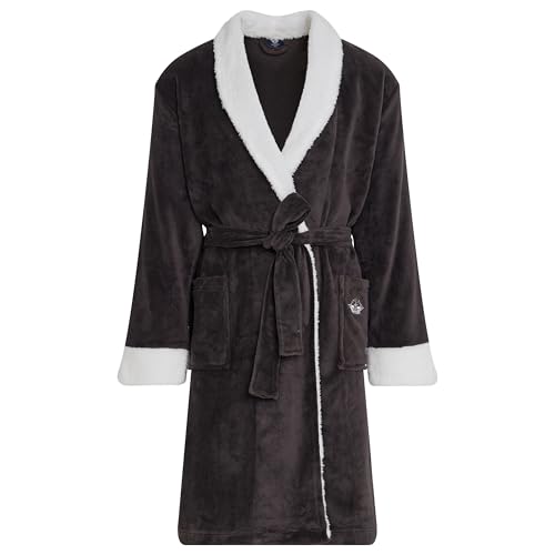 DOCKERS Mens Bath Robe for Men Plush Sherpa Shower Robe with Pockets