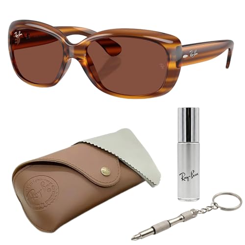 Image of Ray-Ban RB4101 JACKIE OHH Butterfly Shaped Sunglasses for Women with Official RAYBAN Eyewear Kit
