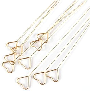 10pcs Metal Wire Floral Place Card Holder Star Heart Shape Flower Bouquet Picks Clip Golden Photo Clip Memo Gift Card Holder for Wedding Birthday Party Favor Office DIY Cake Topper Decoration