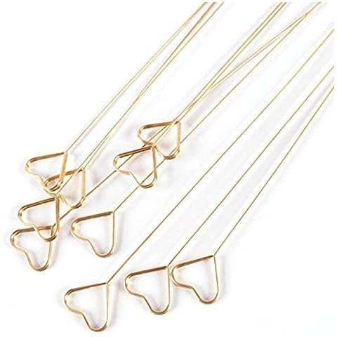 10pcs Metal Wire Floral Place Card Holder Star Heart Shape Flower Bouquet Picks Clip Golden Photo Clip Memo Gift Card Holder for Wedding Birthday Party Favor Office DIY Cake Topper Decoration Cover