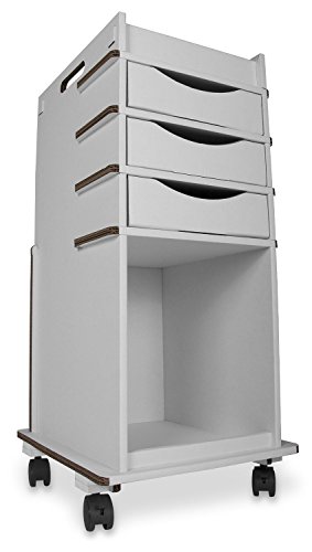 TrippGo Disposable Cart with 3 Drawers by TrippNT, 51698, 16" x 34" x 17", White (Pack of 3)