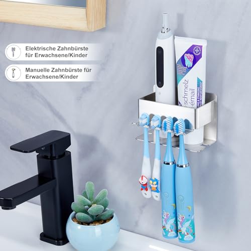 2 Stück Elektrische Zahnbürstenhalter - Edelstahl Halterung Ohne Bohren Für Bad & Küche