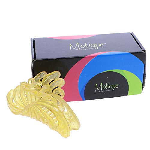 5 Inch Large Jaw Clip Hair Claw With Leaf Design - Speckled Tan #TOP4