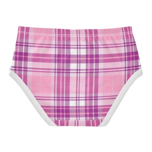 Marble Patterned Plaid Girls' Underwear Moisture Wicking Organic Underpants for Kids in Sizes 2T,3T, 4T, 5T, 6Y and 8Y2