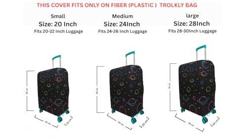 Image of Printed Travel Luggage Cover for Suitcase - Stretchable & Scratchproof Trolley Bag Protector (1, Universe, Large)