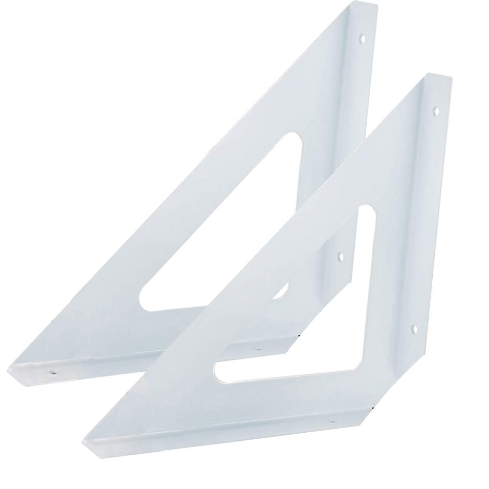Shelf Brackets White Metal Heavy Duty Triangle Support Brackets 200/250Mm Right Angle Bracket, Up And Down Dual-Use, 2Pcs
