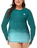 DAMEN SCHWIMM TSHIRT ÜBERGRÖSSE WASSERSHIRT RASHGUARD SCHNORCHEL SHIRT UV BADESHIRT GRADIENT GRÜN XXL