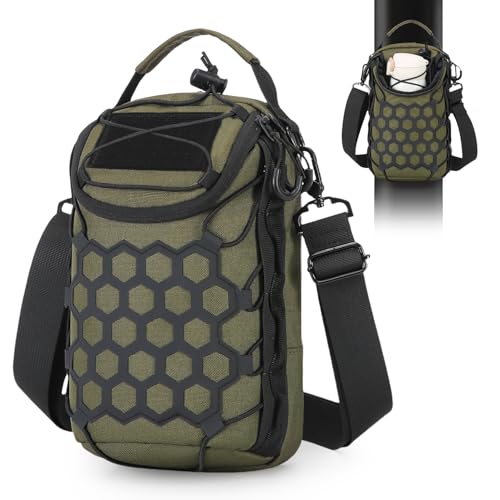 Small Magnetic Gym Bag for Men and Women with 9 Powerful Magnets,Multi-Size Magnetic Water Bottle Holder,Mini Crossbody Gym Bag for Sports, Work (Olive)