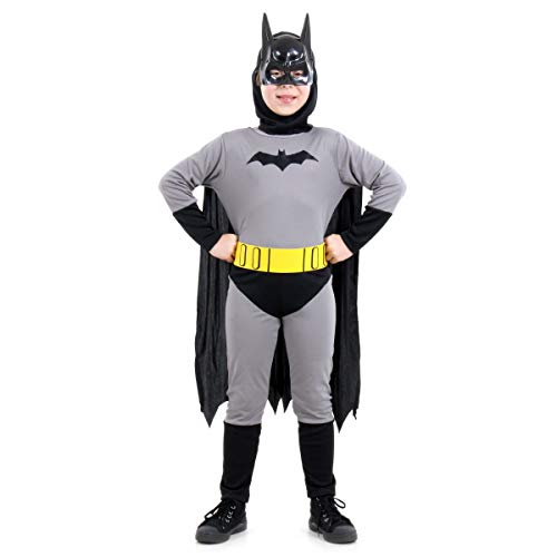 Batman STD Infantil Sulamericana Fantasias Cinza/Preto G 10/12 Anos