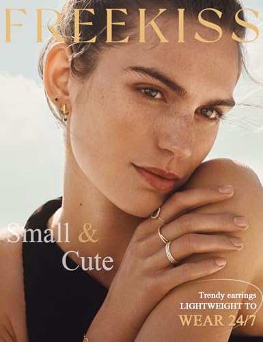 Image of Freekiss 3 Pairs Gold Hoop Earrings Set: Dainty Stud Earrings Trendy Small 14K Gold Plated Hypoallergenic Dangle Cartilage Huggie Hoop Earrings for Women Gold Jewelry for Women Gifts