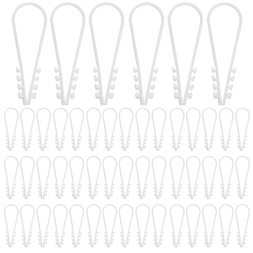 100 Abrazadera para Cable Redondo Clips de Material Plástico Blando para Cableado 6mm x 20mm Fácil de Instalar Terminal de tacos de cable redondo tipo U para cables unidades de trabillas