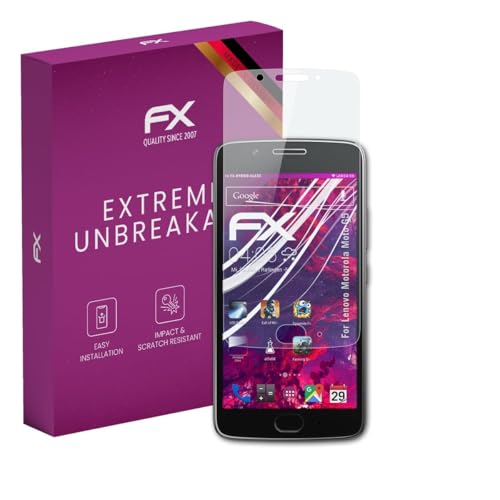 atFoliX Lámina Protectora de plástico Cristal compatible con Lenovo Motorola Moto G5 Película Vidrio, 9H Hybrid-Glass FX Protector Pantalla Vidrio templado de plástico