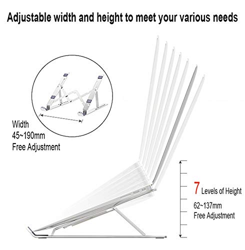 Nayka Adjustable Laptop Stand, Portable Aluminum Laptop Riser Laptop Holder for Desk, Foldable Ventilated Cooling Notebook Stand for 10-15.6” Laptops - Image 4