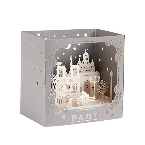 Paper Spiritz Romantic Castle Couple Pop Up Christmas Cards Boxed, 3D Birthday Card, Handmade Valentine’s Day Card, Laser Cut Wedding Anniversary Card, Thinking of You Card, Thank You Greeting Card