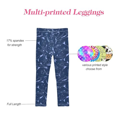 CaTaKu Girls Leggings Sharks Underwater Leggings for Girls Kids Athletic Workout Yoga Pants Size 4-10T4