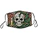 WUXEKZO Adults Boys Girls Warm Protective Masks Fashion Scarf Anti Dust Windproof Mouth Cover, Medusa Skull Green Snake Art Mouth Decoration for Sports Travel Hiking