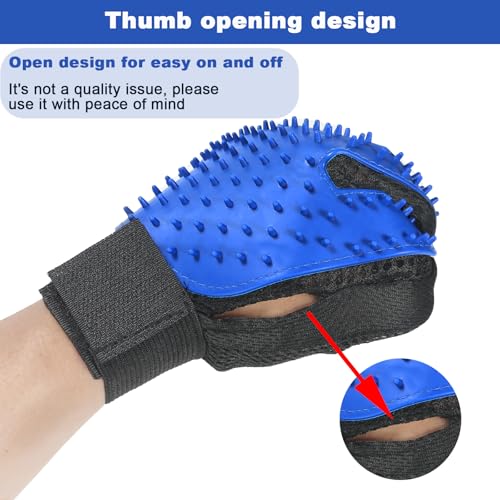 Image of Pet Hair Removal Gloves - Self-Cleaning Deshedding Mitt for Dogs & Cats, Reusable Grooming Tool with Ergonomic Design, for Cat and Dog Massage and Bathing-1 Pairs