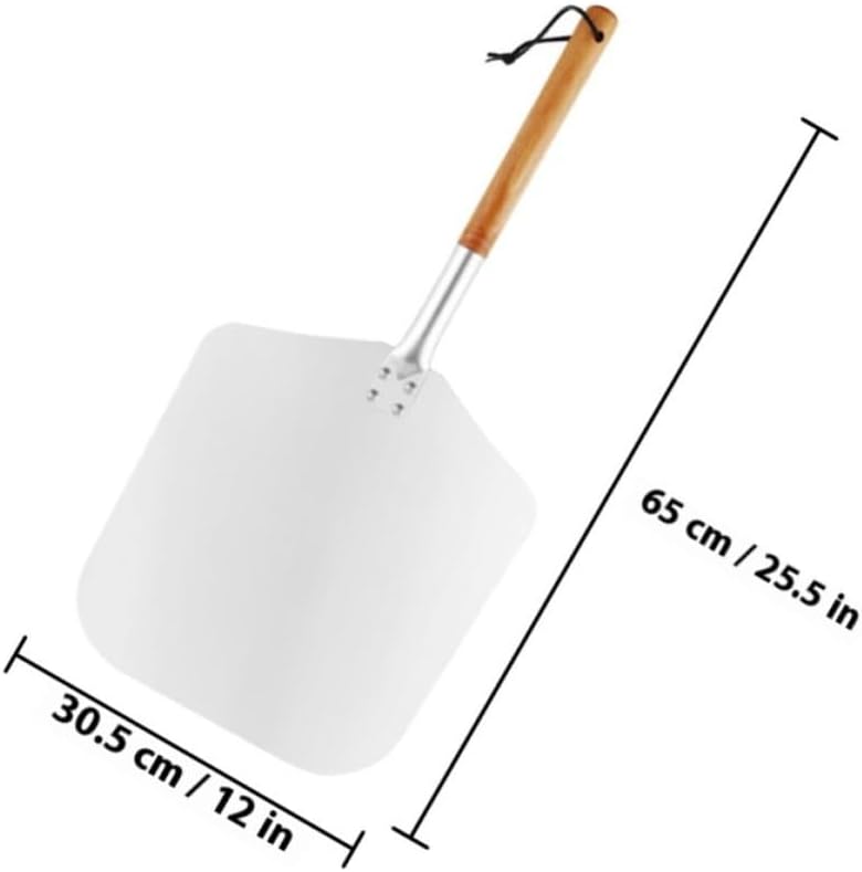 Aluminum Pizza Peel with Wooden Handle for Restaurant Baking