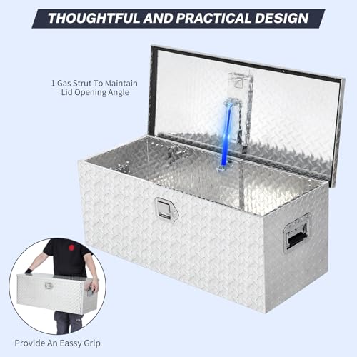 Garveetech PUJGM0NWZZ9JUCHVM0PO0G0D 36'' Truck Bed Tool Box, Heavy Duty Aluminum Diamond Plate Toolbox thumb #1