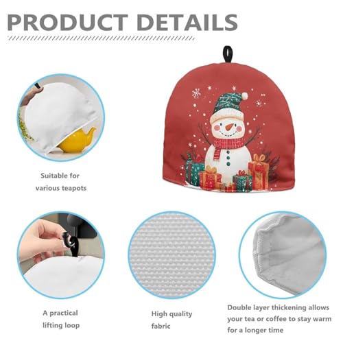 Image of Hudotybom Cold Snowman Tea Cozy for Teapot Insulated Large Teapot Cover to Keep Warm Tea Kettle Cover Thanksgiving Fall Kitchen Home Decorations