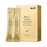 SNP - Gold Water Sleeping Pack with Collagen - Using Real 24K Gold for All Skin Types - 20 Pack - Best Gift Idea for Mom, Girlfriend, Wife, Her, Women