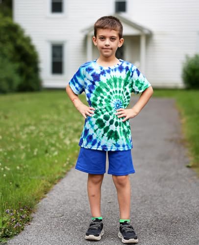 Image of Boys Tie Dye Shirt Size 4-14 Hippies Senior Rainbow Tees T Shirts for Kids | Tees T shirts for Kids