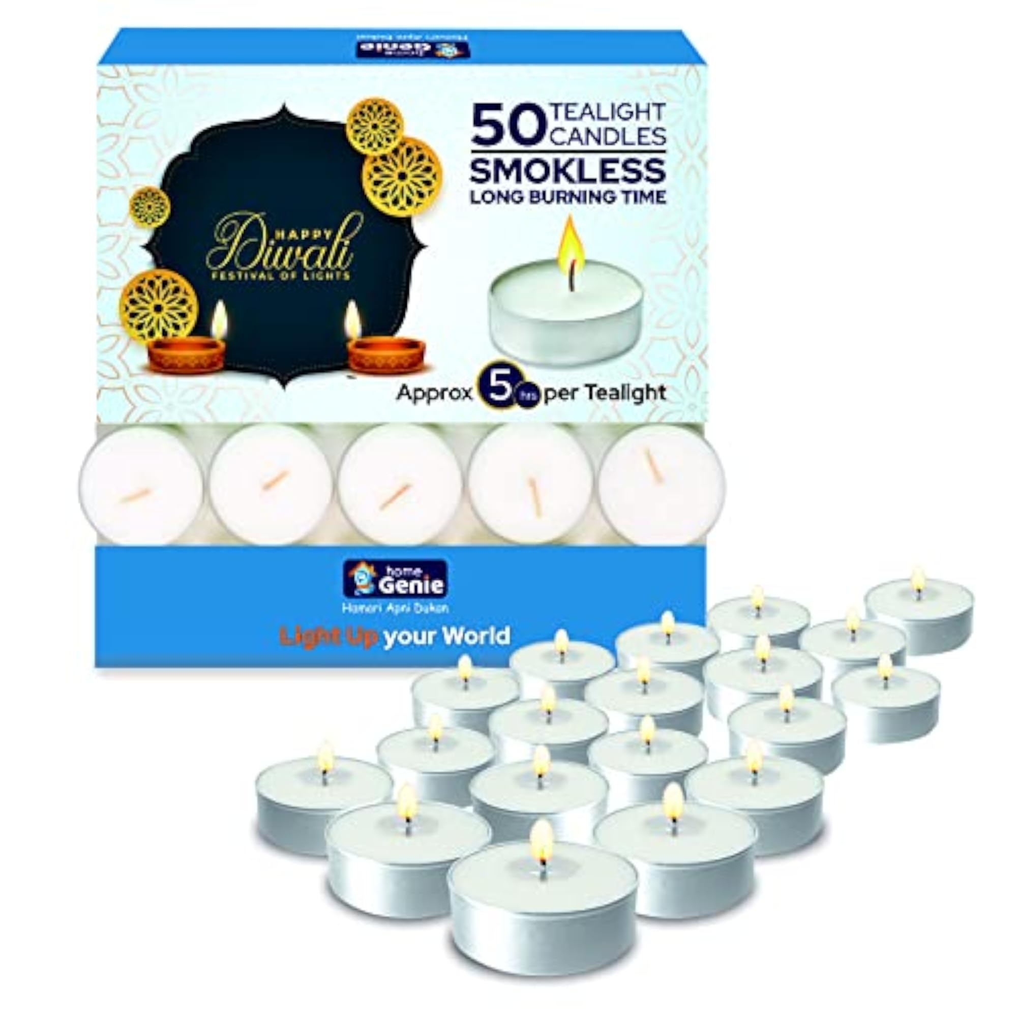 Unscented Tealight Candles, Long Lasting for Home Decoration