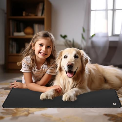 Grounding Mat for Bed Feet Sleep Yoga Pet Desk Grounding Pad for Energy Balance Wellness with 15ft Grounding Cord 23.6"x35.5"