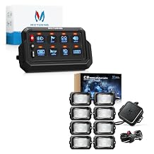 MICTUNING P1s Wireless 8 Gang Switch Panel with C2 Curved RGBW LED Rock Lights - 12 Pods